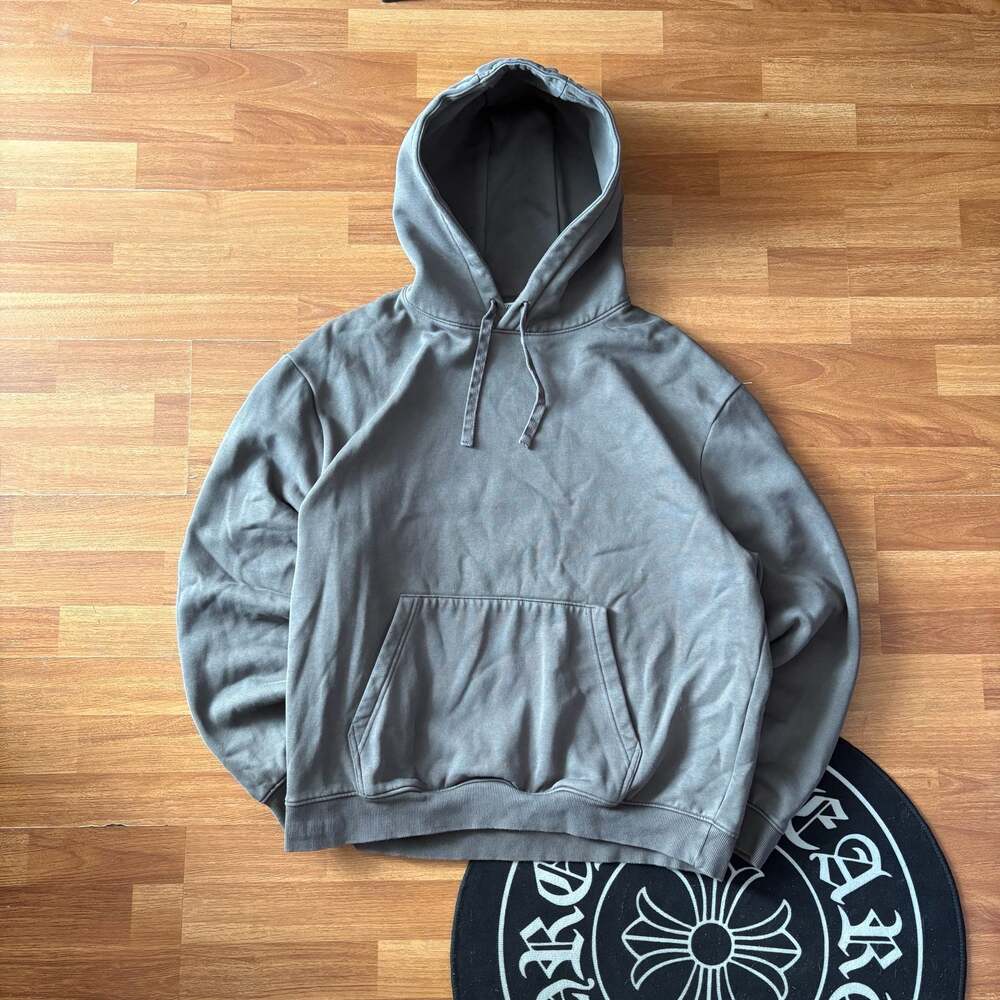 Zara Grey Washed Heavyweight Hoodie Pullover Sweatshirt Size XL
